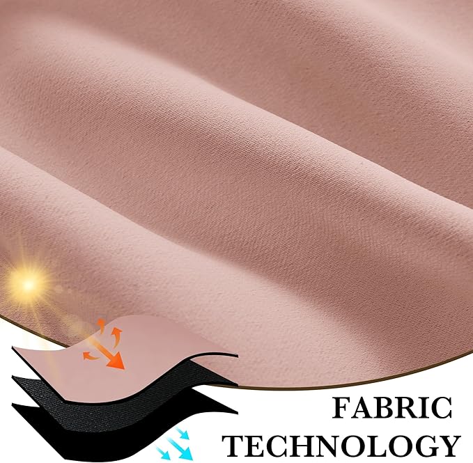 RYB HOME Bedroom Blackout Curtains 80 inches Long, 100% Blackout Thermal