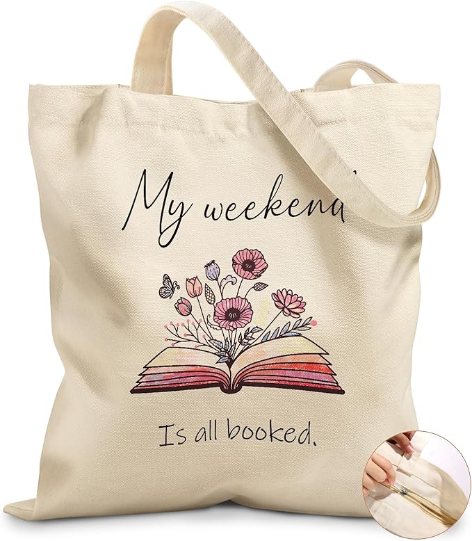 Miss Adola Canvas Tote Bag for Women â Aesthetic Canvas Bag with Zipper Cute Stylish Reusable Shoulder Totes for Shopping Work Daily Vacation, Weekend Book
