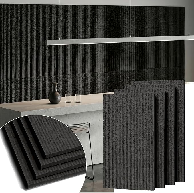VooBang 4 Pack 3D Wall Panels, Waterfall Stone Texture PU Wall Panels, Accent
