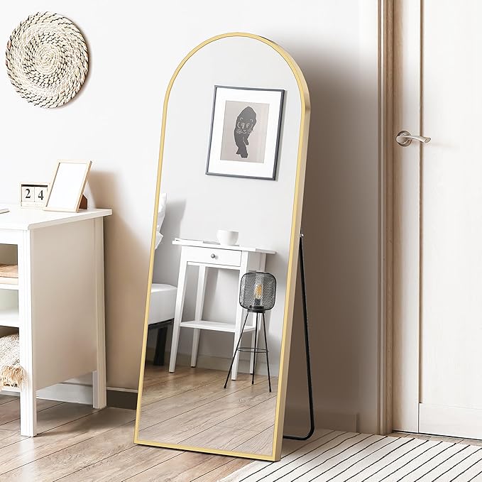 Sweetcrispy 64"x21" Arched Full Length Mirror, Leaning or Standing Full Body