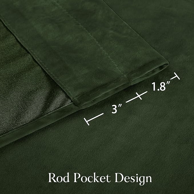 NICETOWN Velvet Cafe Windows Valance, Olive Green Window Treatment