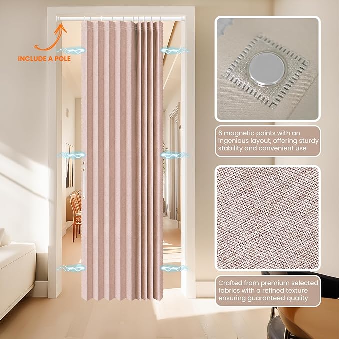AJAZZ Blackout Accordion Door Curtain