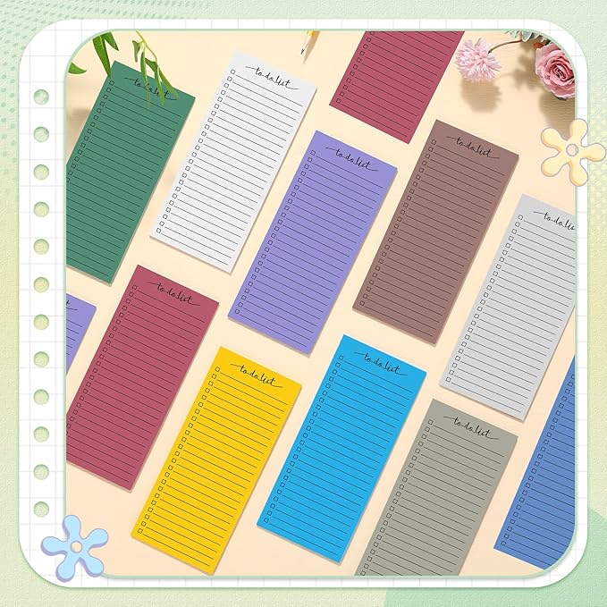 Censen 10 Pack 500 Sheets To Do List Notes Daily Checklist Notepads with 50 Sheets Each Undated Color Memo Pad Block Shopping List Pad Weekly Plan Notepad Organizer Planners(Assorted Color,Lined)