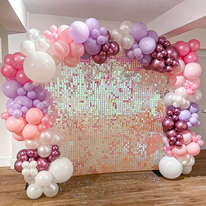 COKAOBE Iridescent Pink Shimmer Wall Backdrop, Photo Backdrops