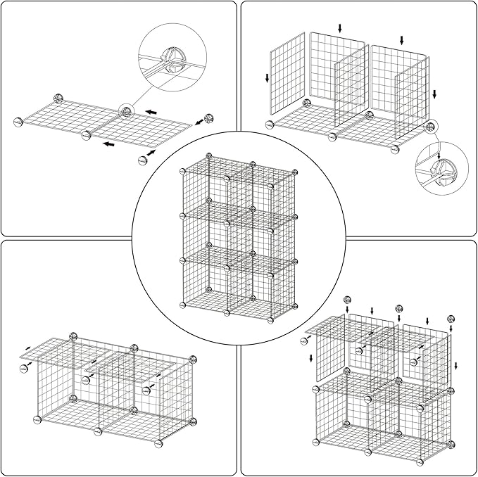 C&AHOME Wire Cube Storage, 6
