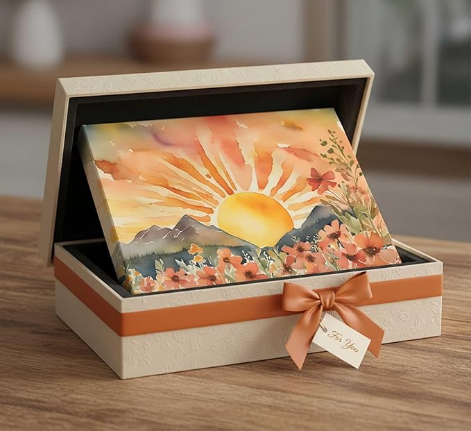 Boho Sun Canvas Wall art Mid-Century Modern Abstract Bohemian Sunset in The