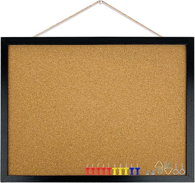 GDMINLO Black Cork Bulletin Board, 17.7 X 13.3 inches