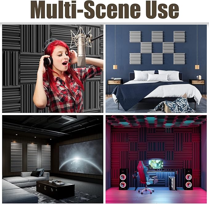 48 Pack Sound Proof Foam Panels, Decorative Soundproof Wall Panels Sound
