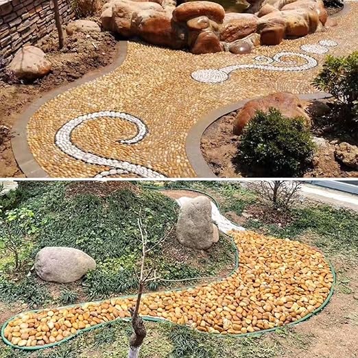 YISZM 10lbs Yellow River Rocks, 2-3 Inch Natural Pebbles for Indoor Plants, High Polished Decorative Stones Vase Filler Fish Tank Aquariums Landscaping Garden