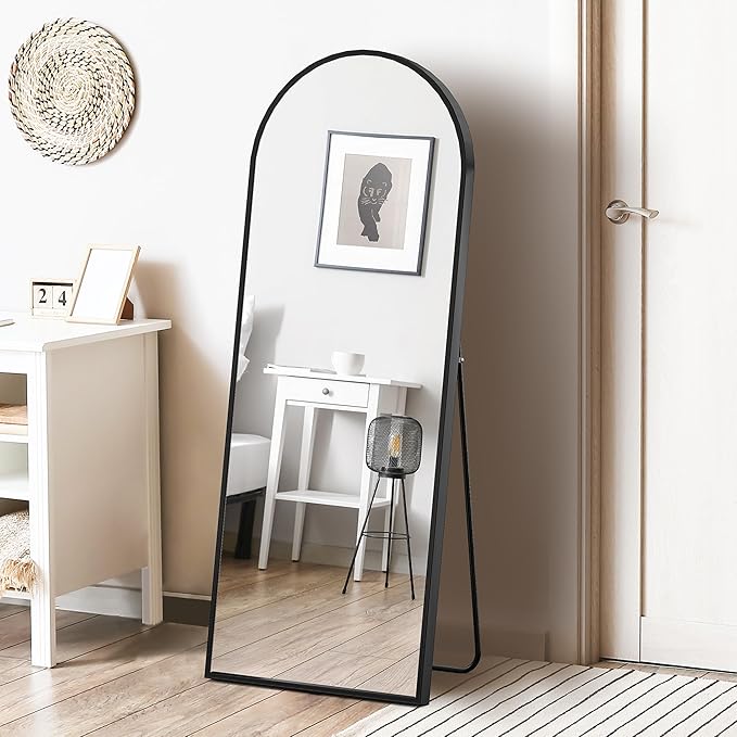 Sweetcrispy 64"x21" Arched Full Length Mirror, Leaning or Standing Full Body