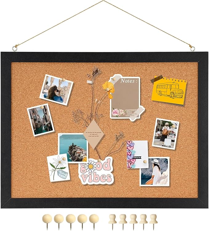 DOLLAR BOSS Cork Bulletin Board 1-Pack 16''X 12'' Double-Sided Cork Boards