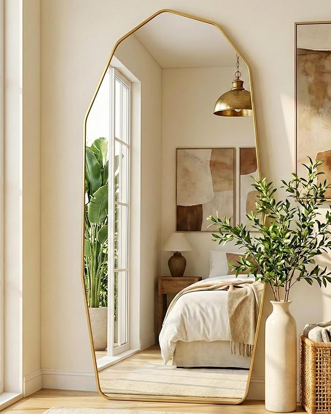 Antok Full Length Mirror, Free Standing Wall Mounted or Leaning Full Body Mirror