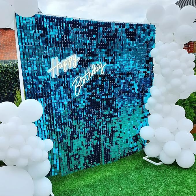 COKAOBE Turquoise Blue Shimmer Wall Backdrop, Photo Backdrops