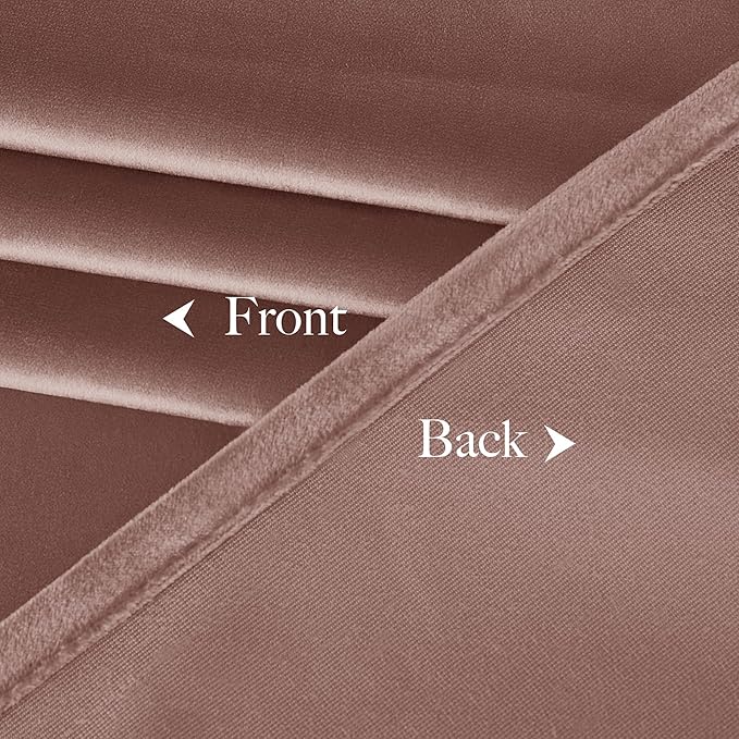 NICETOWN Room Darkening Dusty Pink Velvet Curtains 96 inch Length