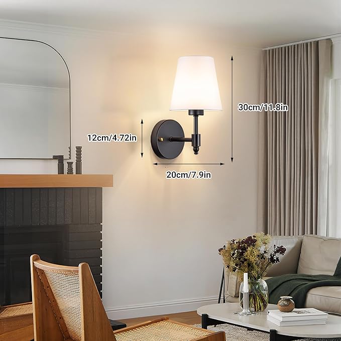 YHCDLAMP Battery Operated Wall Sconces Set of Two, Rechargeable Wireless Wall