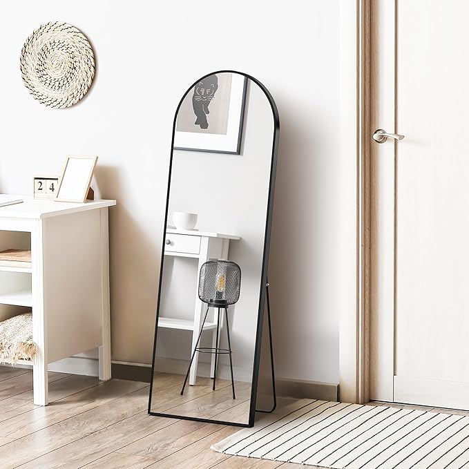 Sweetcrispy 59"x16" Arched Full Length Mirror, Leaning or Standing Full Body