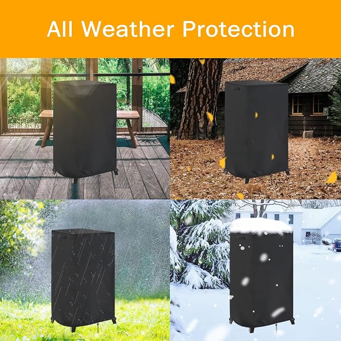 Smoker Cover Fit for Kingchii Vertical Charcoal Smoker BBQ Grill, Waterproof Portable Smoker Cover Vertical Smoker Covers-15 D x 16" W x 39" H