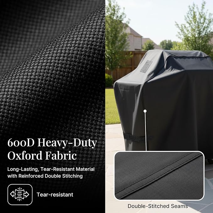 iBirdie Outdoor Grills Cover 58 x 24 x 46 inch, fit 58, 57 Barbeque, Waterproof Weatherproof, 600D Heavy Duty Barbecue Cover, Compatible for 3, 4 Burners Gas BBQ