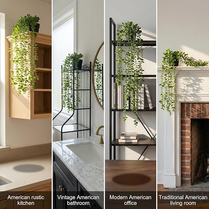 5 Pack Fake Plants for Wall Home Room Office, Artificial Hanging Plants