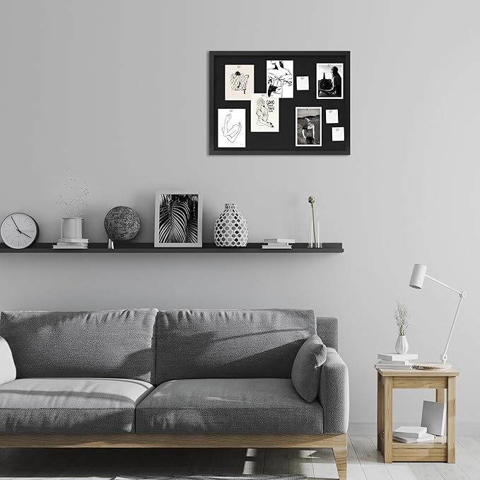 DAHAPYBOO Cork Board with Linen Black 2Pack, Bulletin Board 23"x17", Corkboards