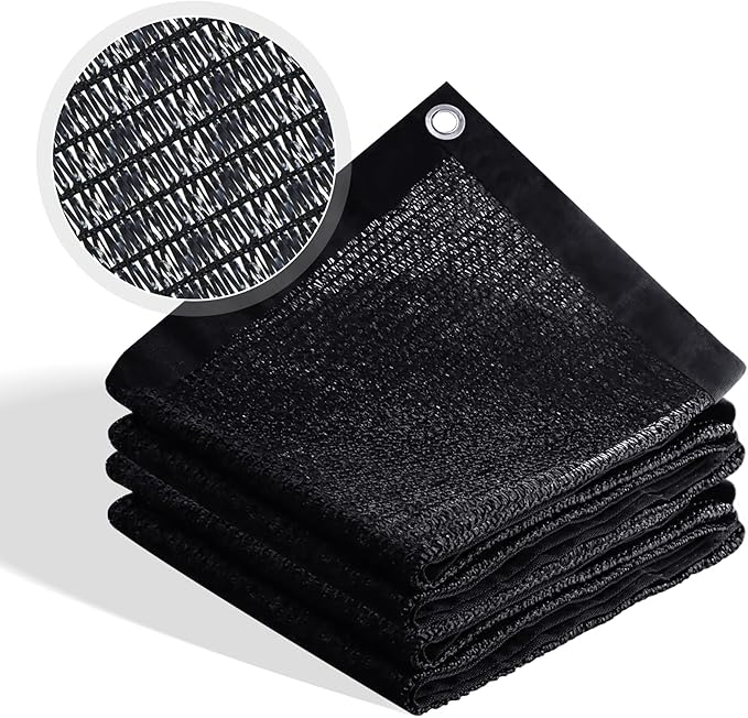 70% Shade Cloth for Garden, Customizing Outdoor Sun Shade Netting with Reinforced Grommets, Pergola Shade Cover Mesh Tarp for Plants Patio Greenhouse Chicken Coop, 15x16 FT, Black