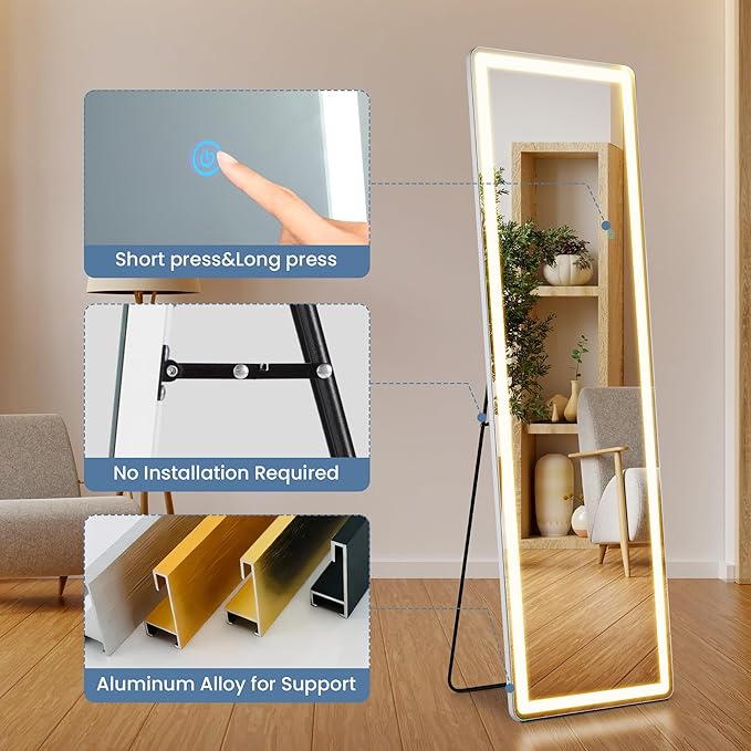 DUMOS 16"×60" LED Full Length Mirror