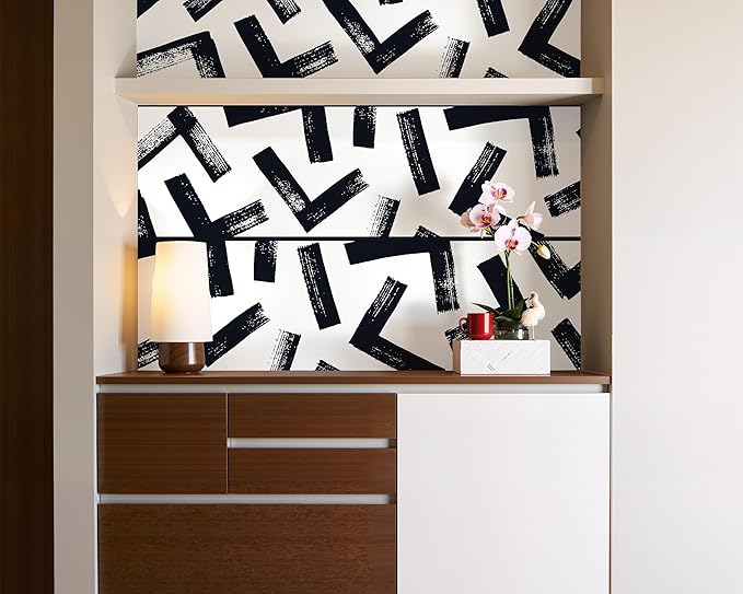 FLFK Black and White Design Wallpaper Border