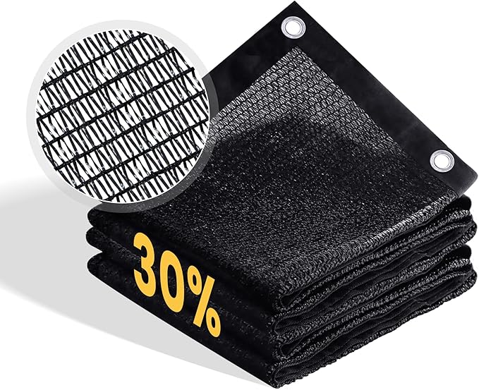 VICLLAX 30% Shade Cloth, 6x9FT Durable Black Mesh Trap with Every 3 FT Grommet, Sun Shade Fabric Netting for for Plants Cover, Greenhouse, Chicken Coop, Barn Kennel, Garden Patio
