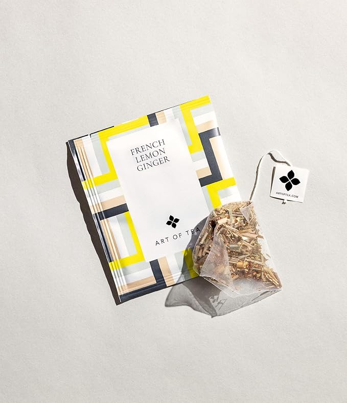Art of Tea | French Lemon Ginger | 50 Eco Friendly Pyramid Tea Bag Sachets