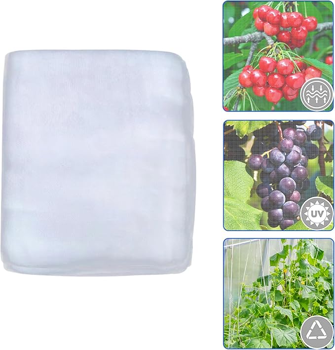 Garden Netting Mosquito Insect Birds Animals Barrier Protection Net Ultra Fine Garden Mesh Netting Plant Covers for Vegetable Plants Fruits Flowers Trees Greenhouse Row Cover(4Ã25 Ft)