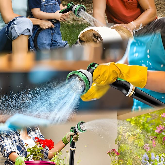 Relxitl Garden Hose 50 FT, Heavy Duty Water Hose with Aluminum Fittings, Puncture Proof All-weather, Ultra-Lightweight and Flexible, Watering and Cleaning for Outdoor