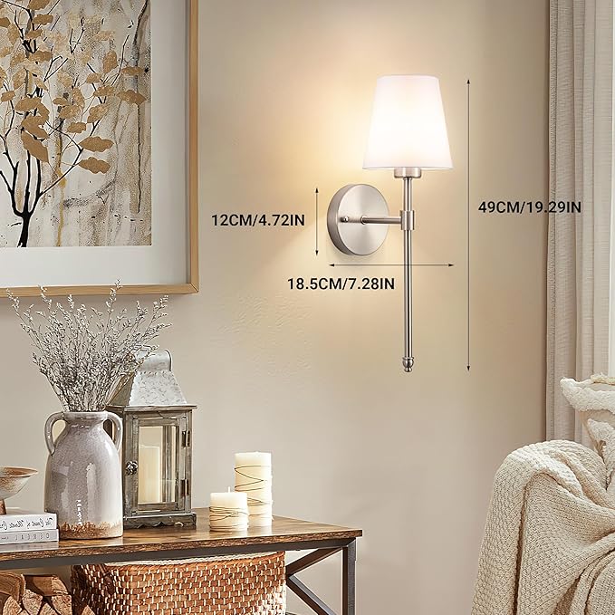 YHCDLAMP Battery Operated Wall Sconce Set of 2, Rechargeable Wall Sconce