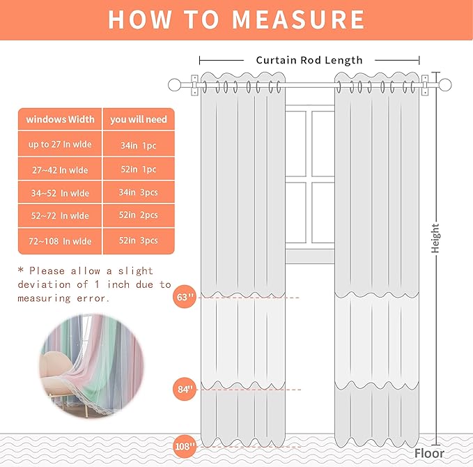 XiDi Pink Green Grey Kids Room Curtains, 1 Panel