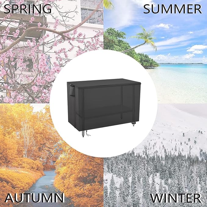 Outdoor Prep Table Cover - Heavy Duty Waterproof Fadeproof UV Resistant Cover for PC3404S Rolling Dining Table Compatible with 46 inch Outdoor UtilityCart - 46 x 24 x 32 Inch
