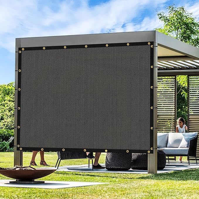 Artpuch Outdoor Pergola Shade Cover 9x10 FT Sun Shade Cloth with Grommets Dark Grey 90% UV Protection Canopy Patio Privacy Screen (Customized Available)
