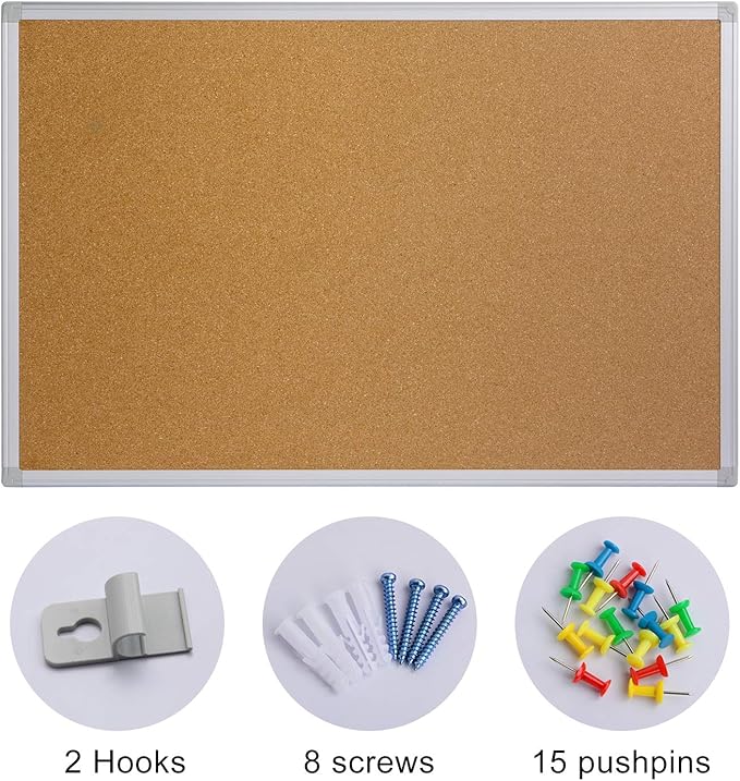 Large Cork Board Bulletin Board 48 x 36, Office Board