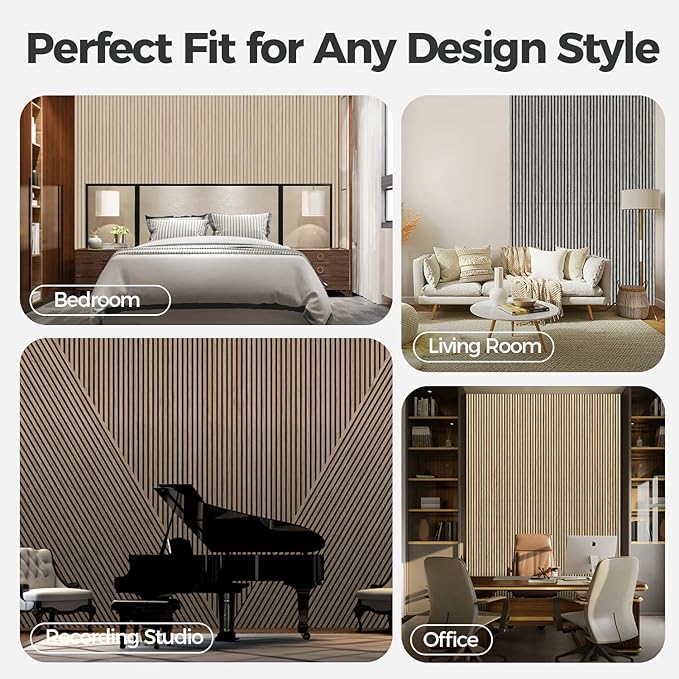AKUMAX 2 Pack Acoustic Panels, Wood Slat