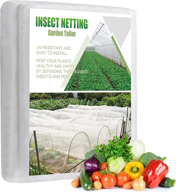 Garden Netting Pest Barrier: Ultra Fine 10'x15' Bug Netting for Garden Protection Row Cover Raised Bed Screen Mesh Greenhouse Mosquito Net, Protecting Tree Plants Vegetable Flowers Fruits