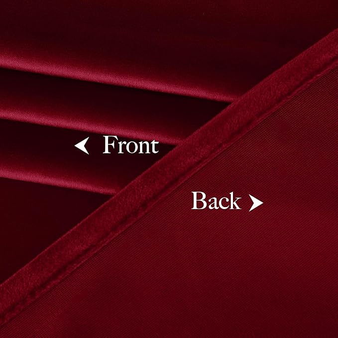 NICETOWN Christmas Red Velvet Curtains 96 inches Long