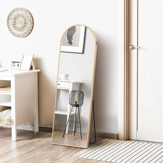 Sweetcrispy 59"x16" Arched Full Length Mirror, Leaning or Standing Full Body