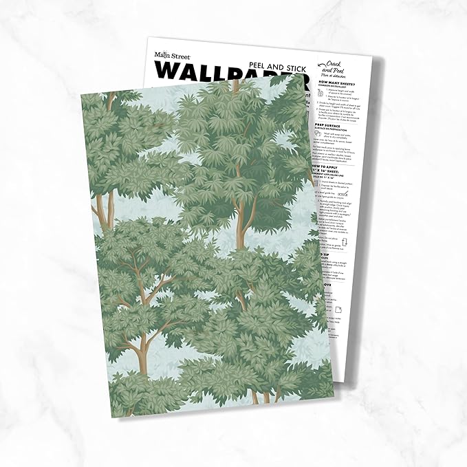 Main Street Peel and Stick Wallpaper Eco-Friendly Sheets 12 Pack, 11 X 16 Inch