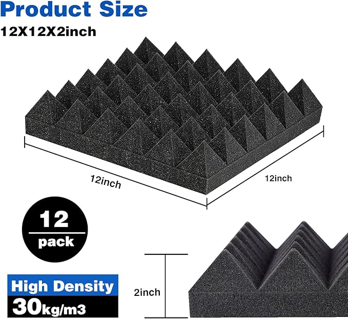 FONESO Acoustic Panels, High Density Soundproof Foam Panels