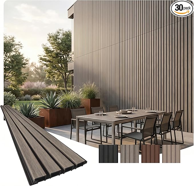 From Plain to Beautiful in Hours WPC Exterior Wall Slat Panels Waterproof