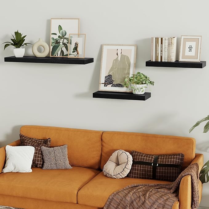 Vivelove Black Bathroom Shelves Over Toilet, Wall Shelf