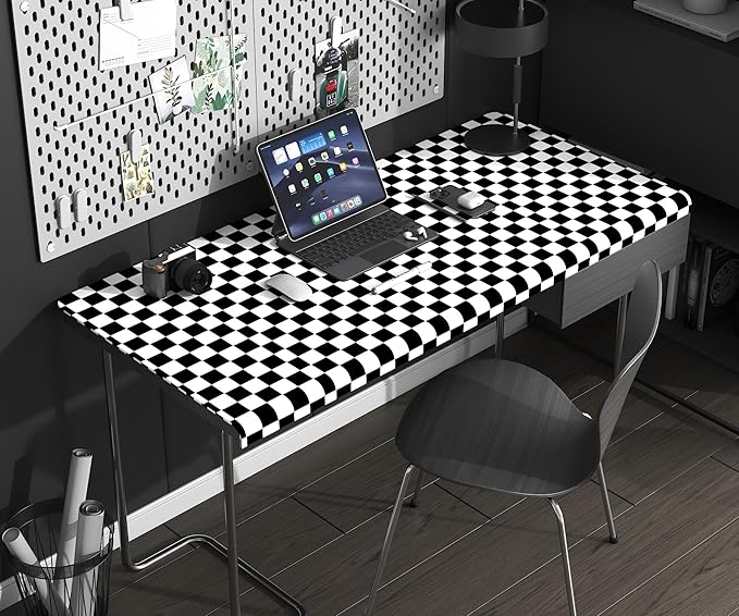 Modern Peel and Stick Wallpaper Black and White Mosaic Checkered Contact Paper