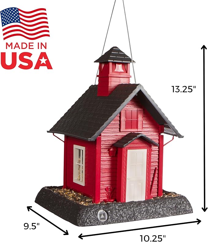North States Bird Village Collection School House Birdfeeder