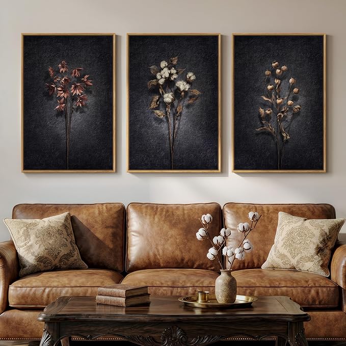 3 Piece Framed Vintage Botanical Wall Art