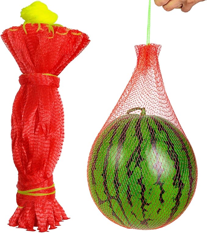 Melon Hammock Watermelon Nets, 18inch 50pcs Heavy Duty Watermelon Net for Garden Melon Net for Trellis Vertical Garden Growing, Honeydew Melon Nets with Drawstring(16-22lbs)
