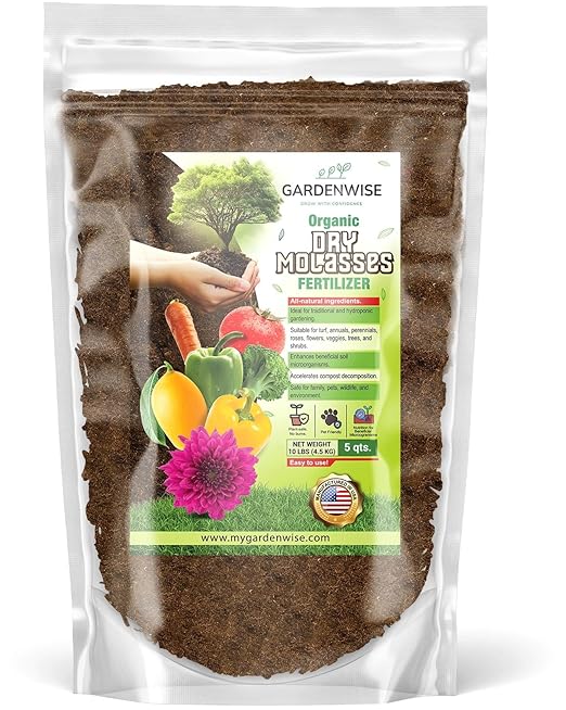 Organic Molasses for Plants - Horticultural Molasses - Ideal for Traditional & Hydroponic Gardening, for Indoor & Outdoor Plants (5 QUARTS)