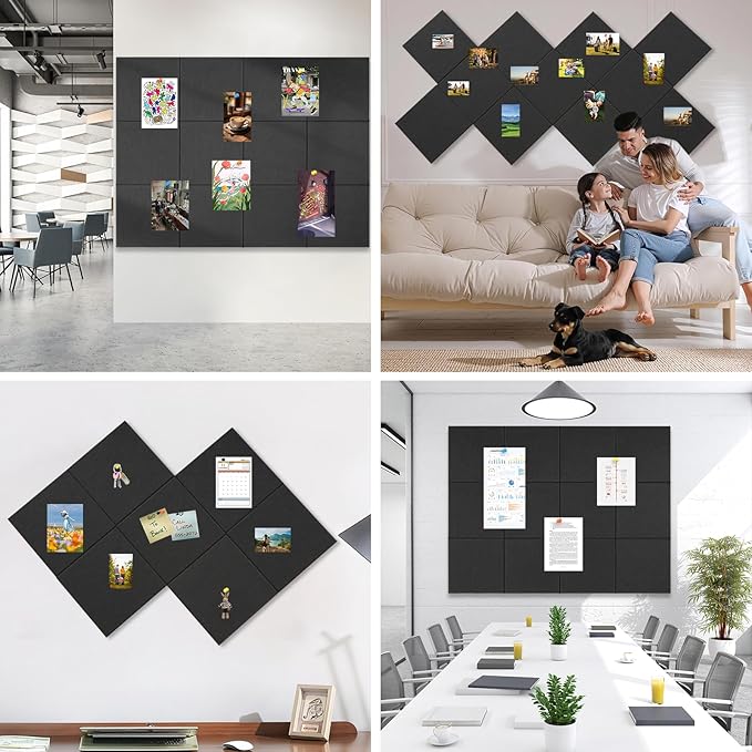 Large Cork Boards for Walls, 12 Pack Bulletin Boards Alternative, Cork Board